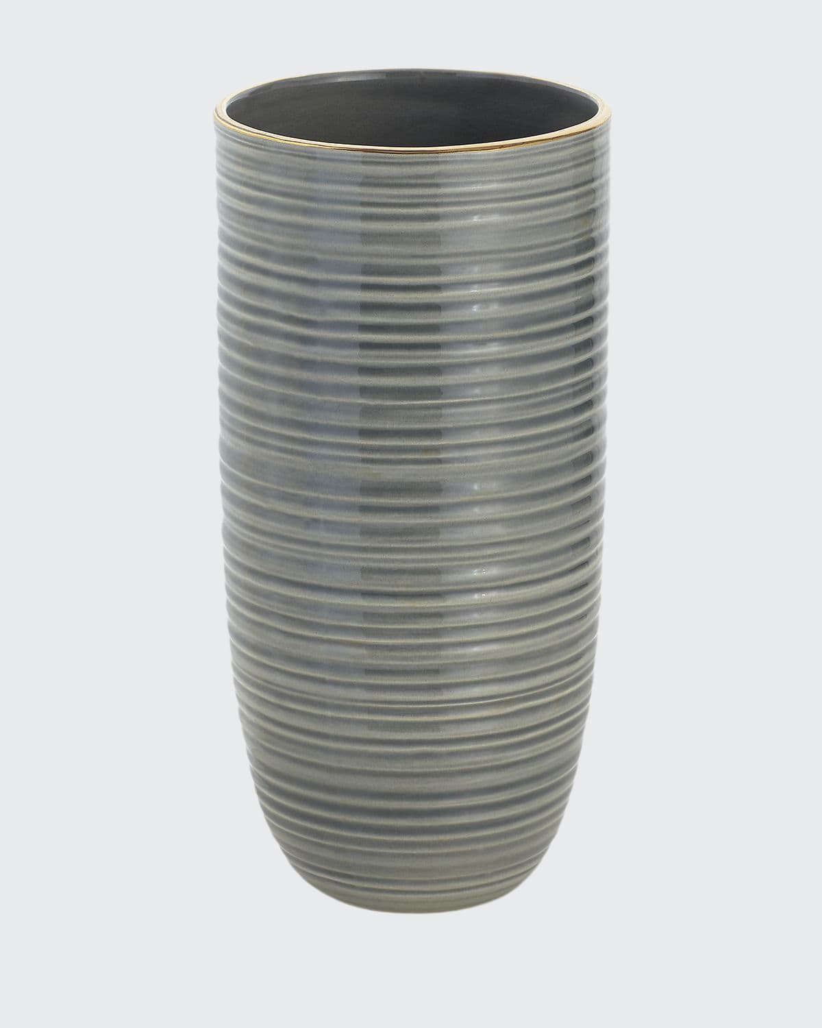 Aerin Calinda Tall Cylindrical Vase In Grey