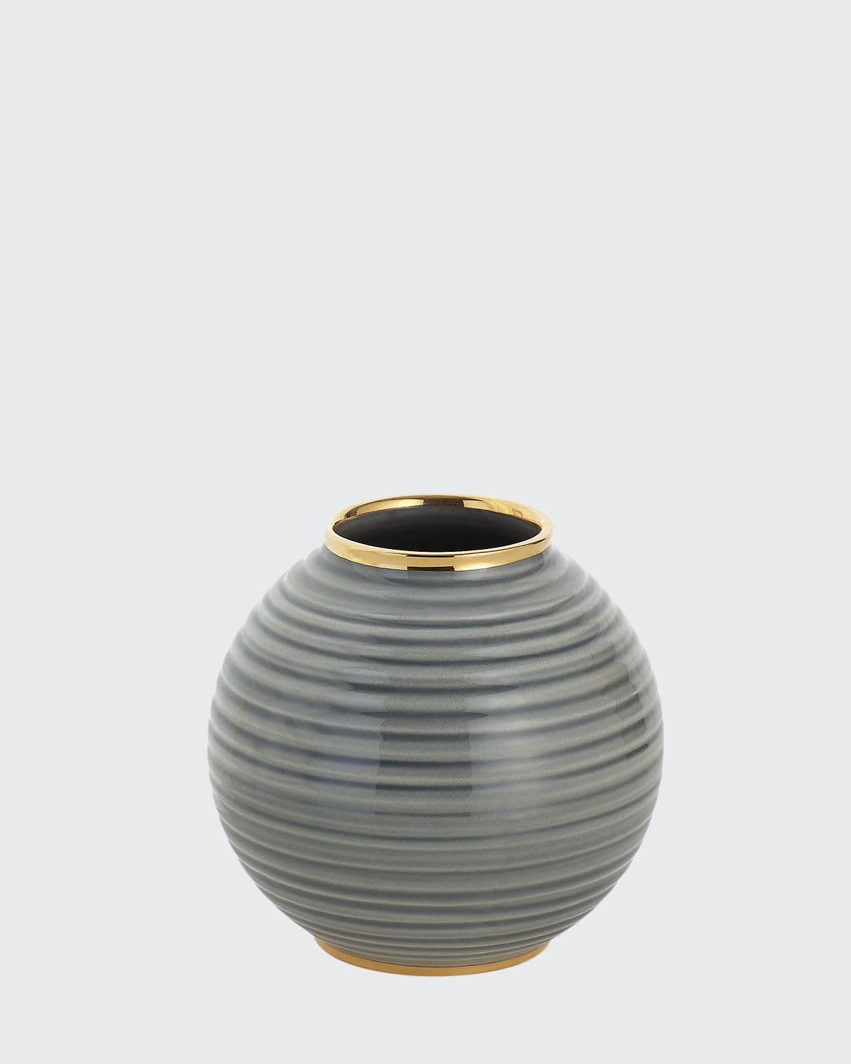 Aerin Calinda Round Vase In Gray