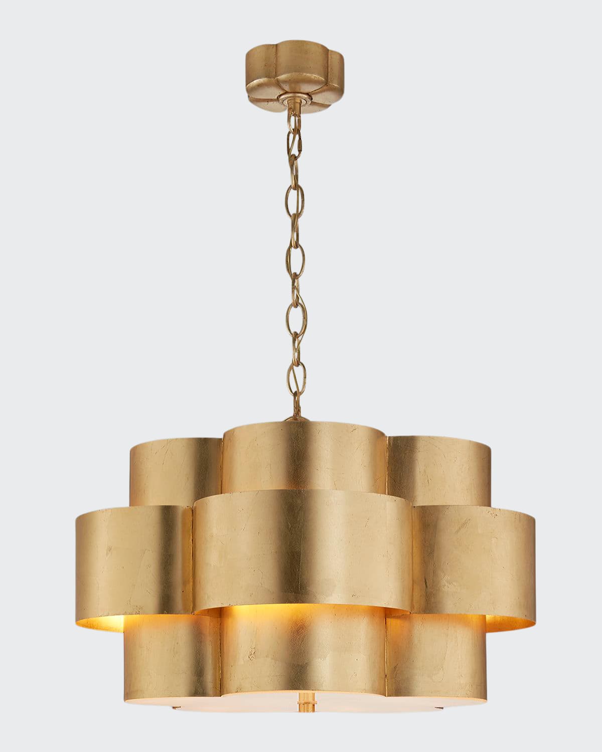 Aerin Arabelle Hanging Shade Light In Burn Slv Leaf