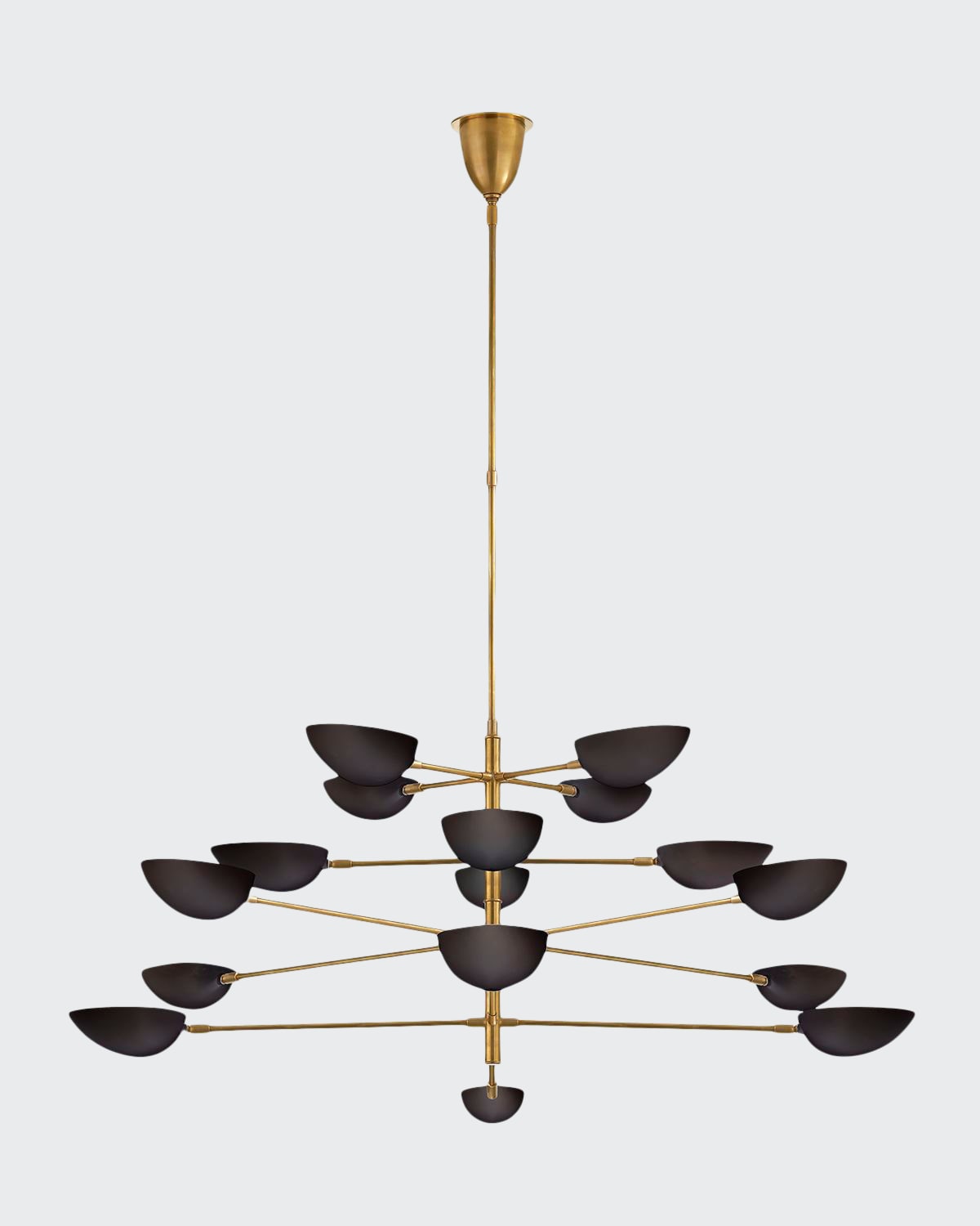 Shop Aerin Graphic Grande Four Tier Chandelier By  In Black And Gold
