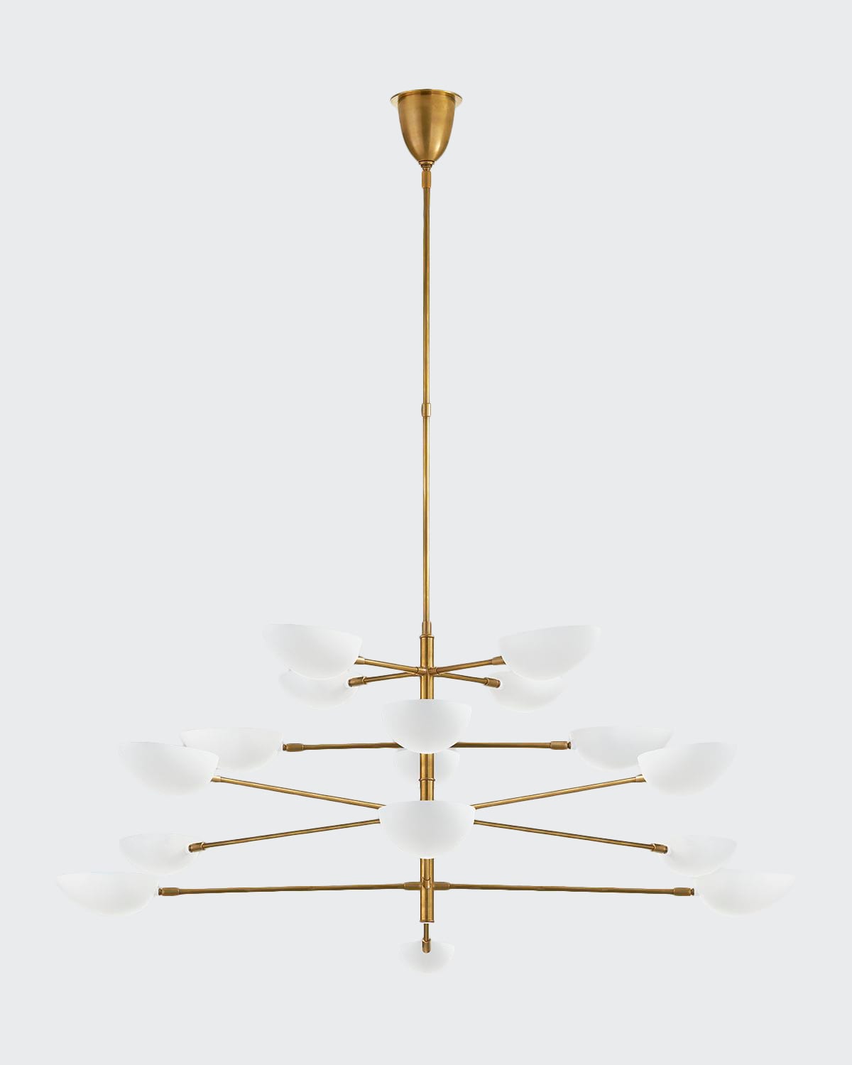Aerin Graphic Grande Four-tier Chandelier In White And Gold