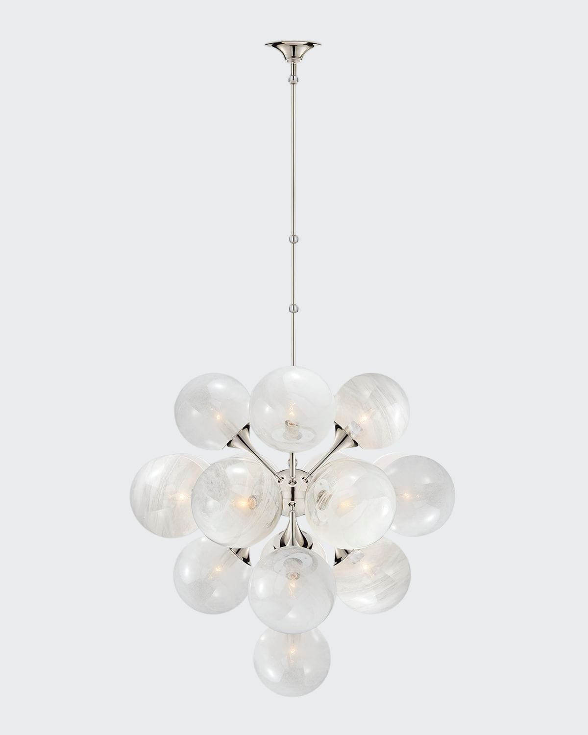Aerin Cristol Large Tiered Chandelier In Silver