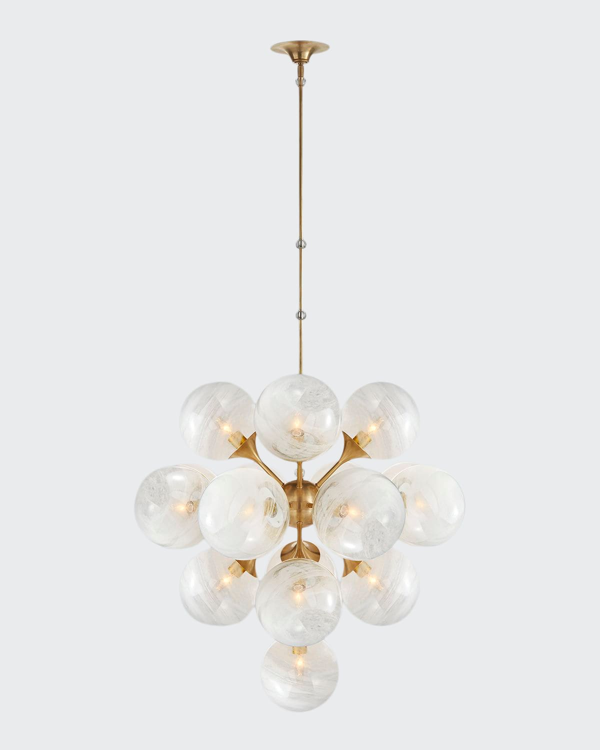 Shop Aerin Cristol Large Tiered Chandelier By  In Gold