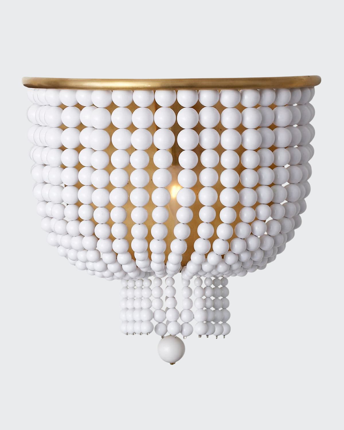 Aerin Jacqueline Medium Sconce In White And Gold