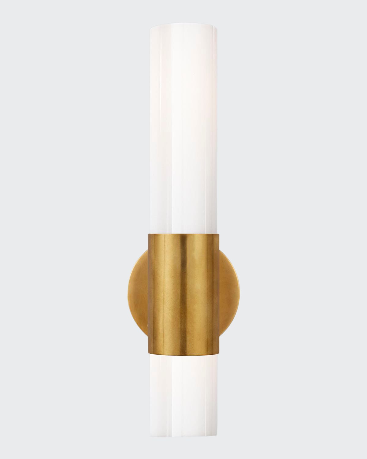 Aerin Penz Medium Cylindrical Sconce In Polished Nickel