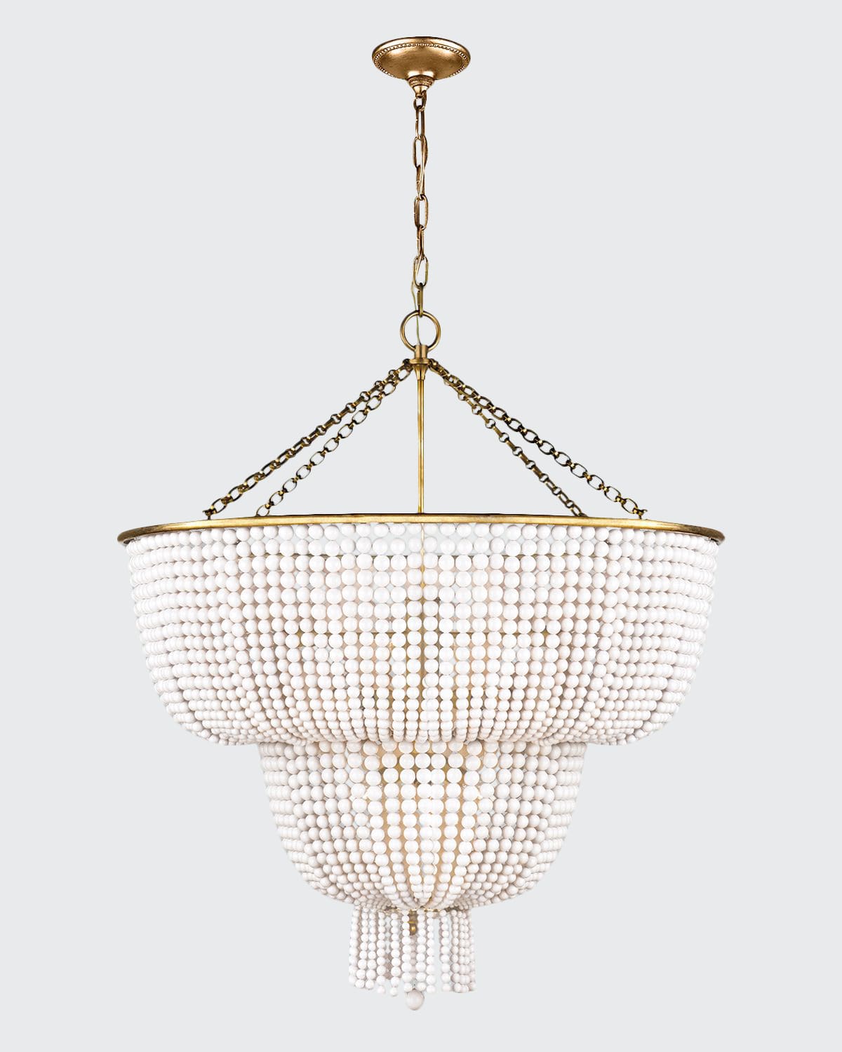 Aerin Jacqueline Two-tier Chandelier In White And Gold