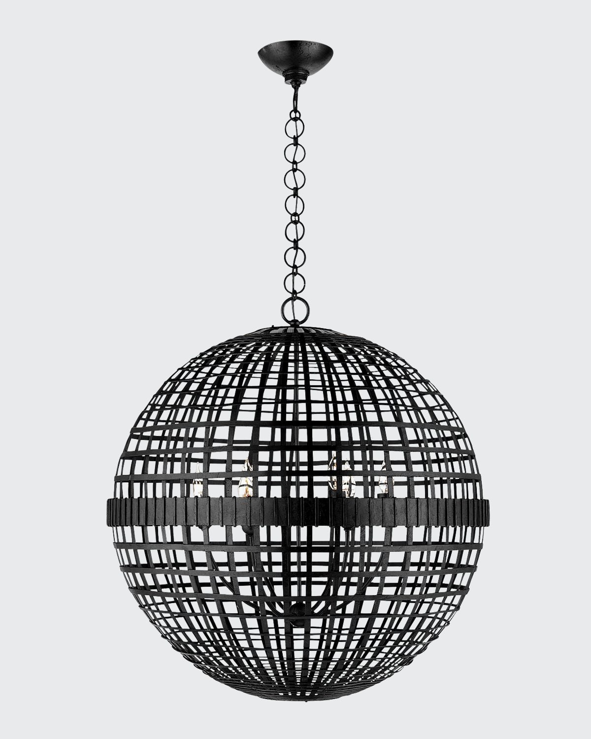 Aerin Mill Large Globe Lantern In Black