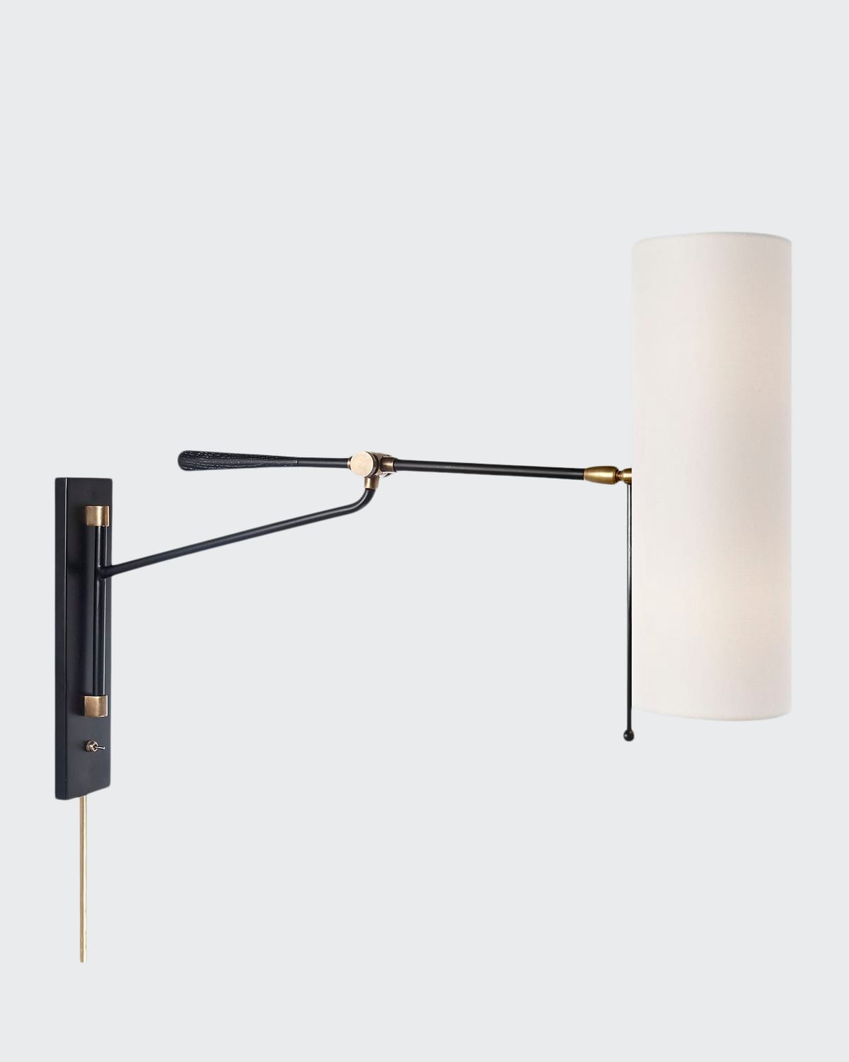 Aerin Frankfort Articulating Wall Light In Black And Gold