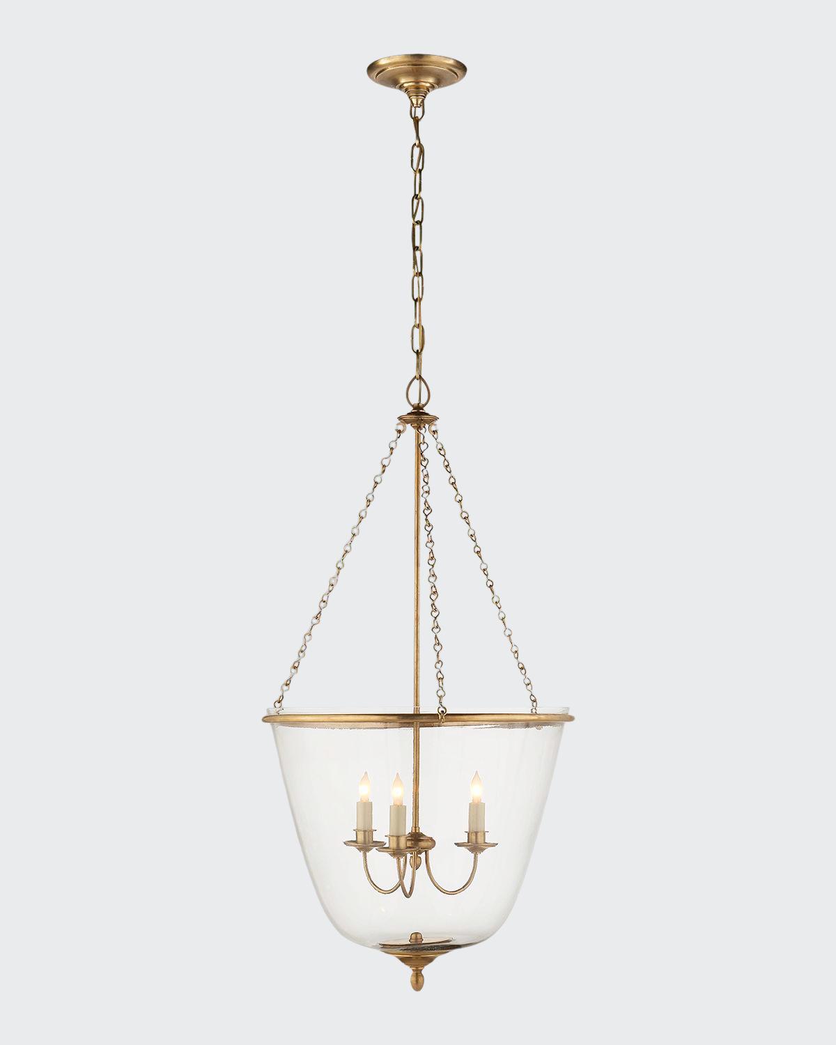 Aerin Pondview Medium Jar Lantern In Burn Slv Leaf