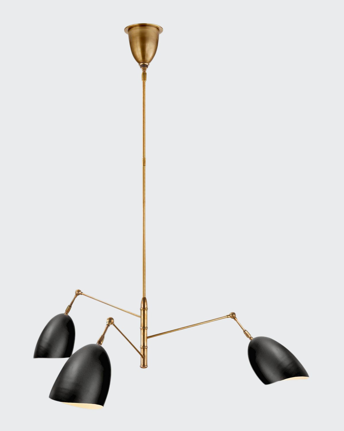 Aerin Sommerard Medium Triple Arm Chandelier In Black And Gold