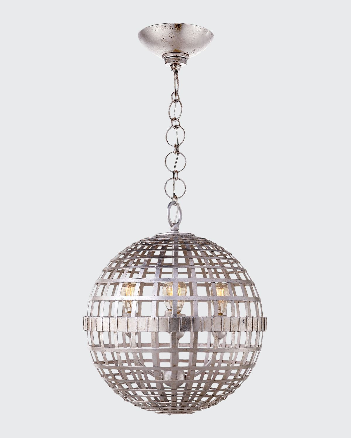 Aerin Mill Small Globe Lantern In Silver