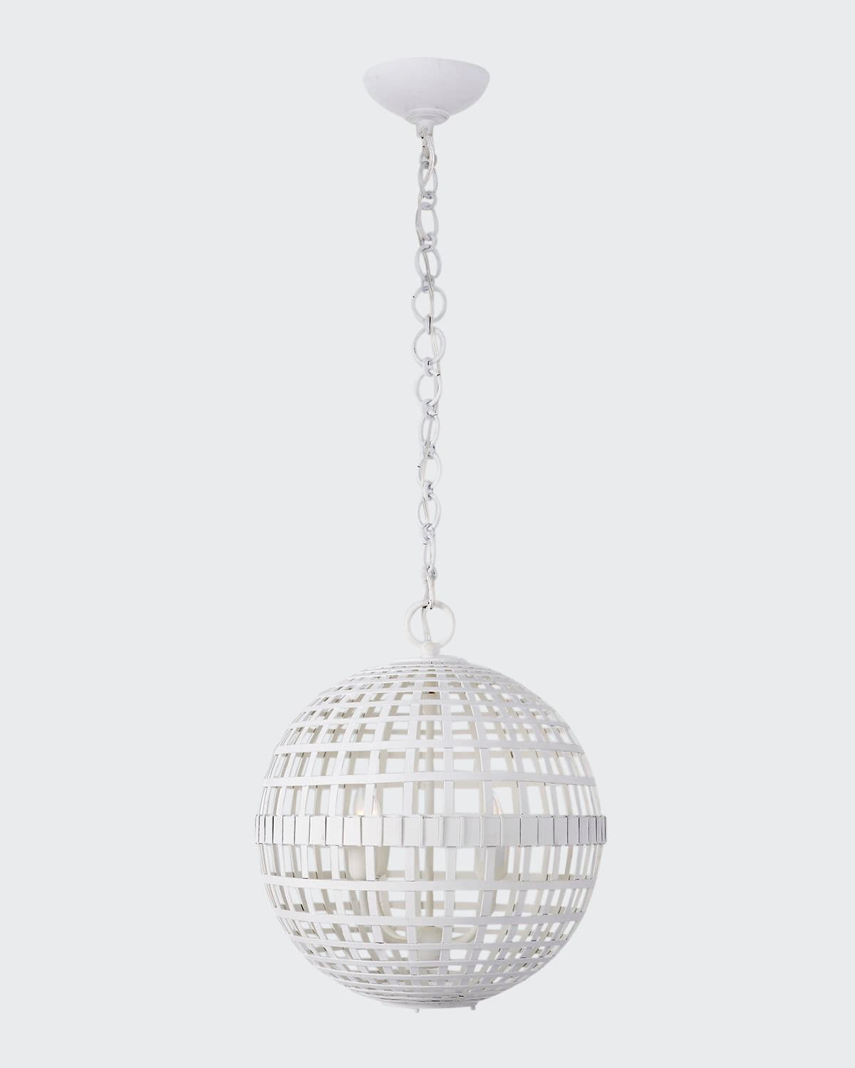 Aerin Mill Small Globe Lantern In White