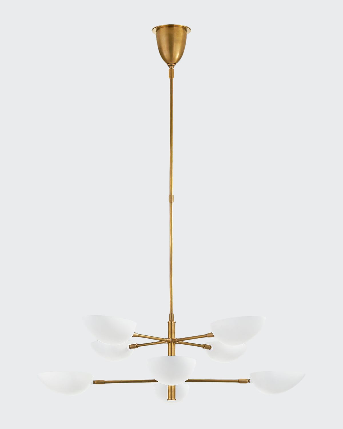 Aerin Graphic Large Two-tier Chandelier In White And Gold