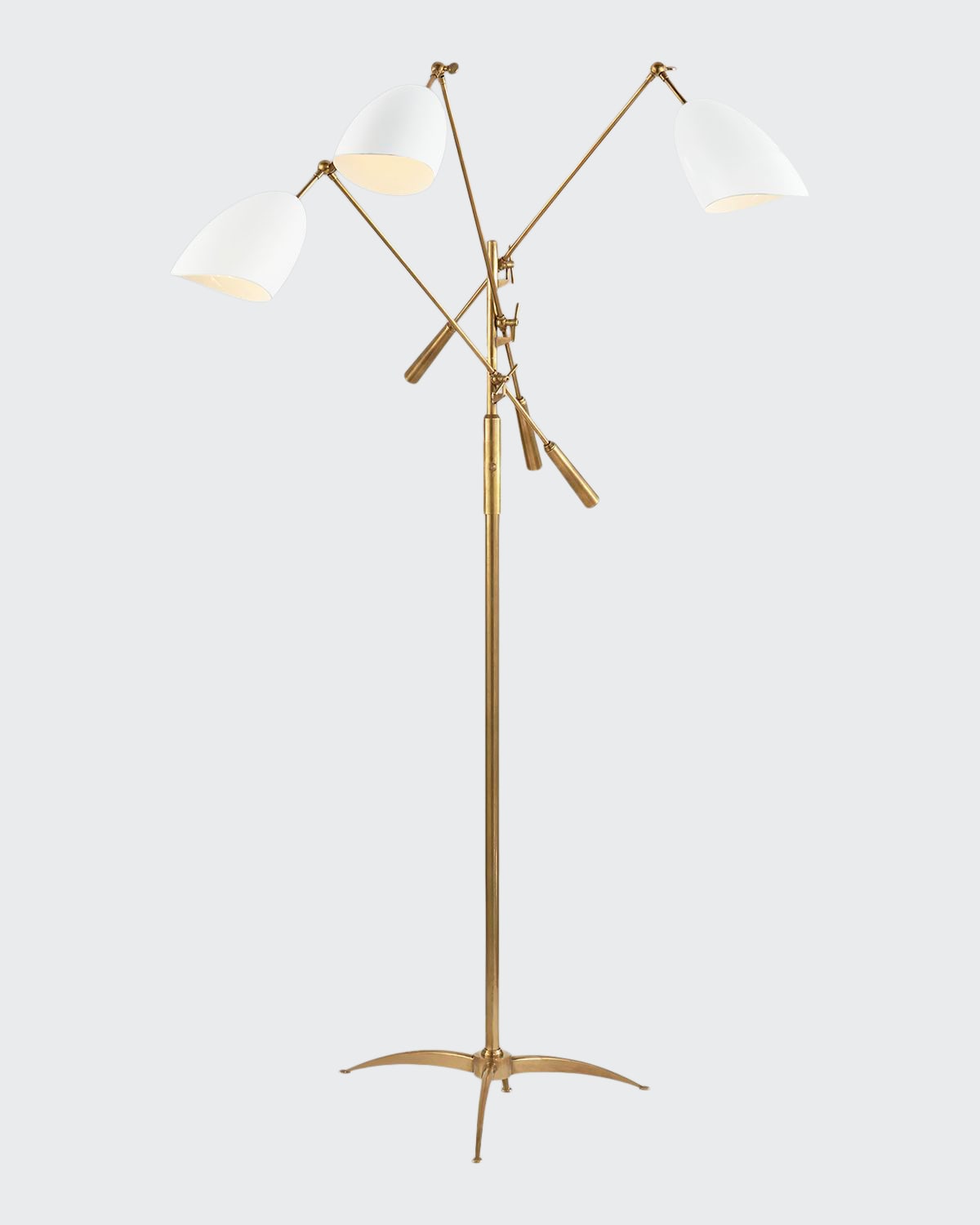 Aerin Sommerard Triple-arm Floor Lamp In White And Gold