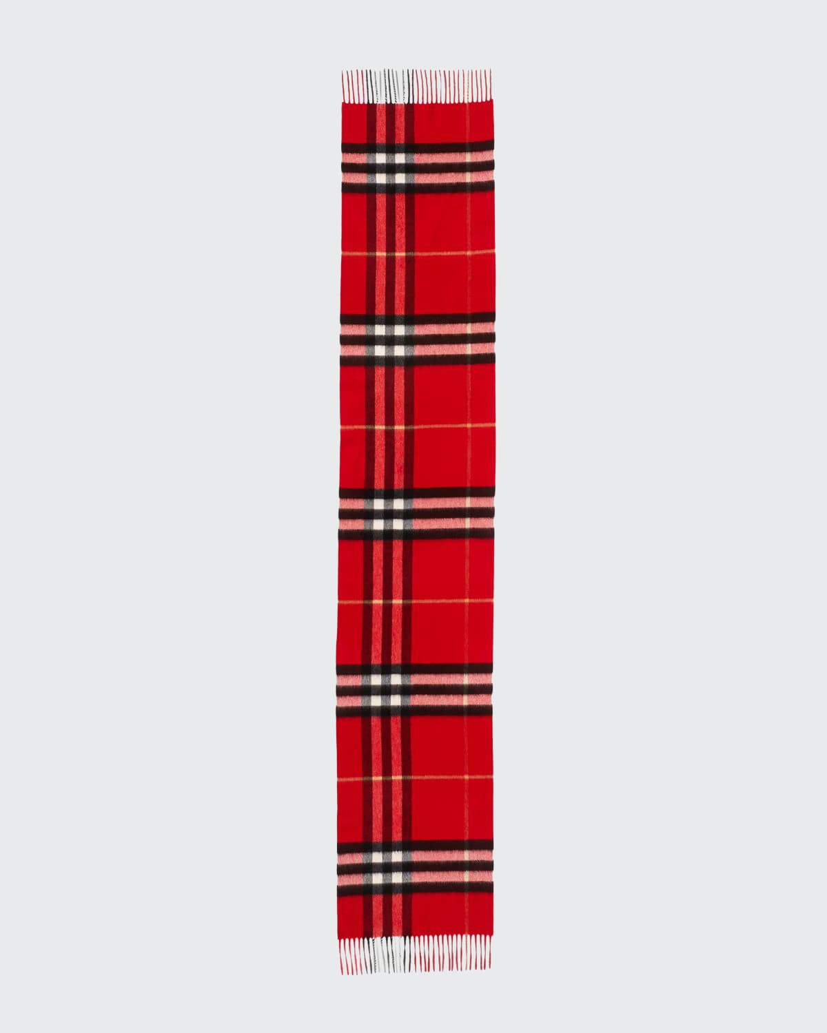Shop Burberry Classic Check Cashmere Scarf In Military Red
