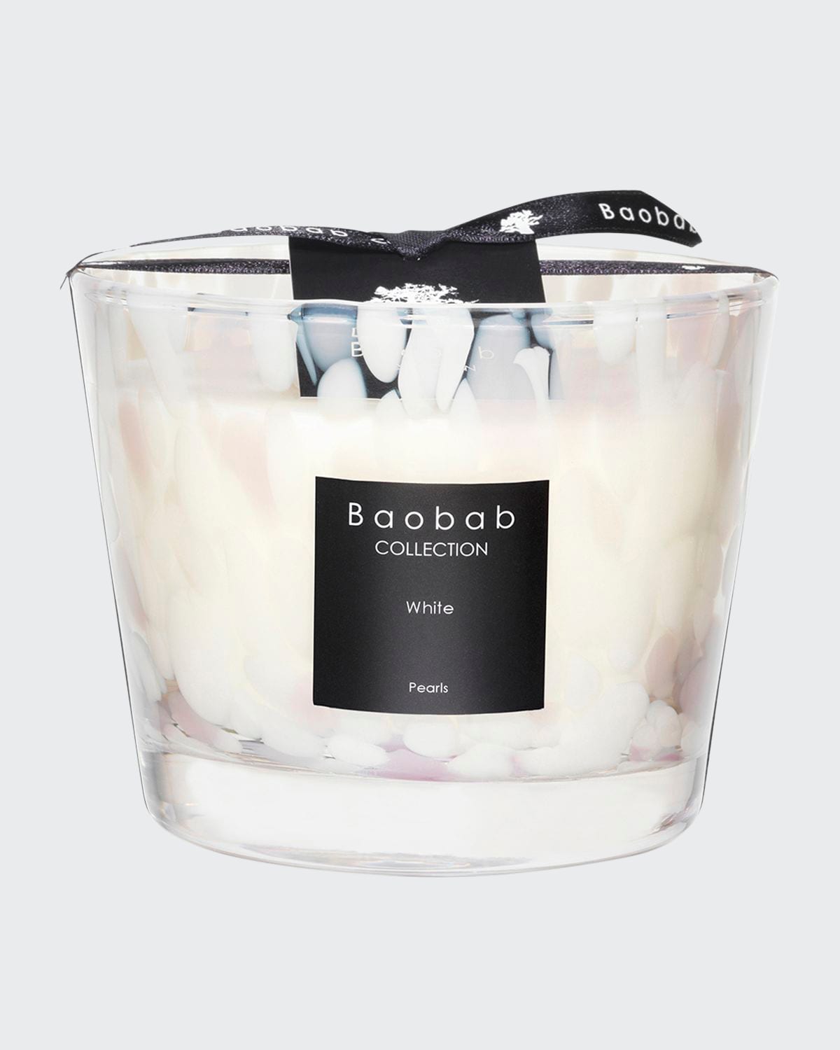 Baobab Collection White Pearls Candle, 4" In White/pink