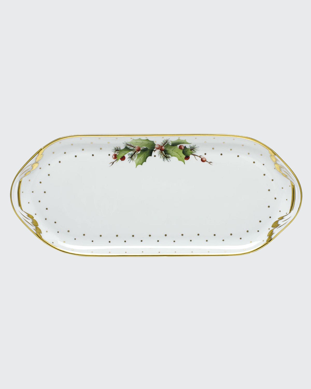 Herend Winter Shimmer Sandwich Tray In White