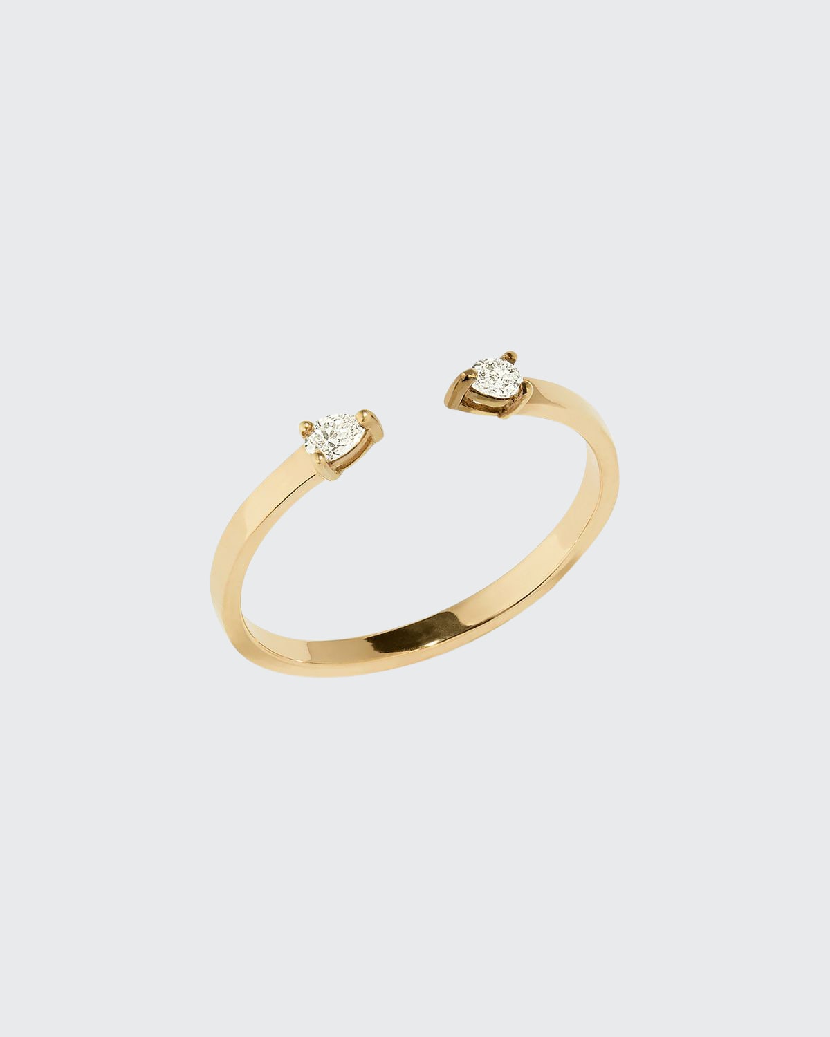 LANA JEWELRY Echo 14k Gold Open Diamond Pear Ring