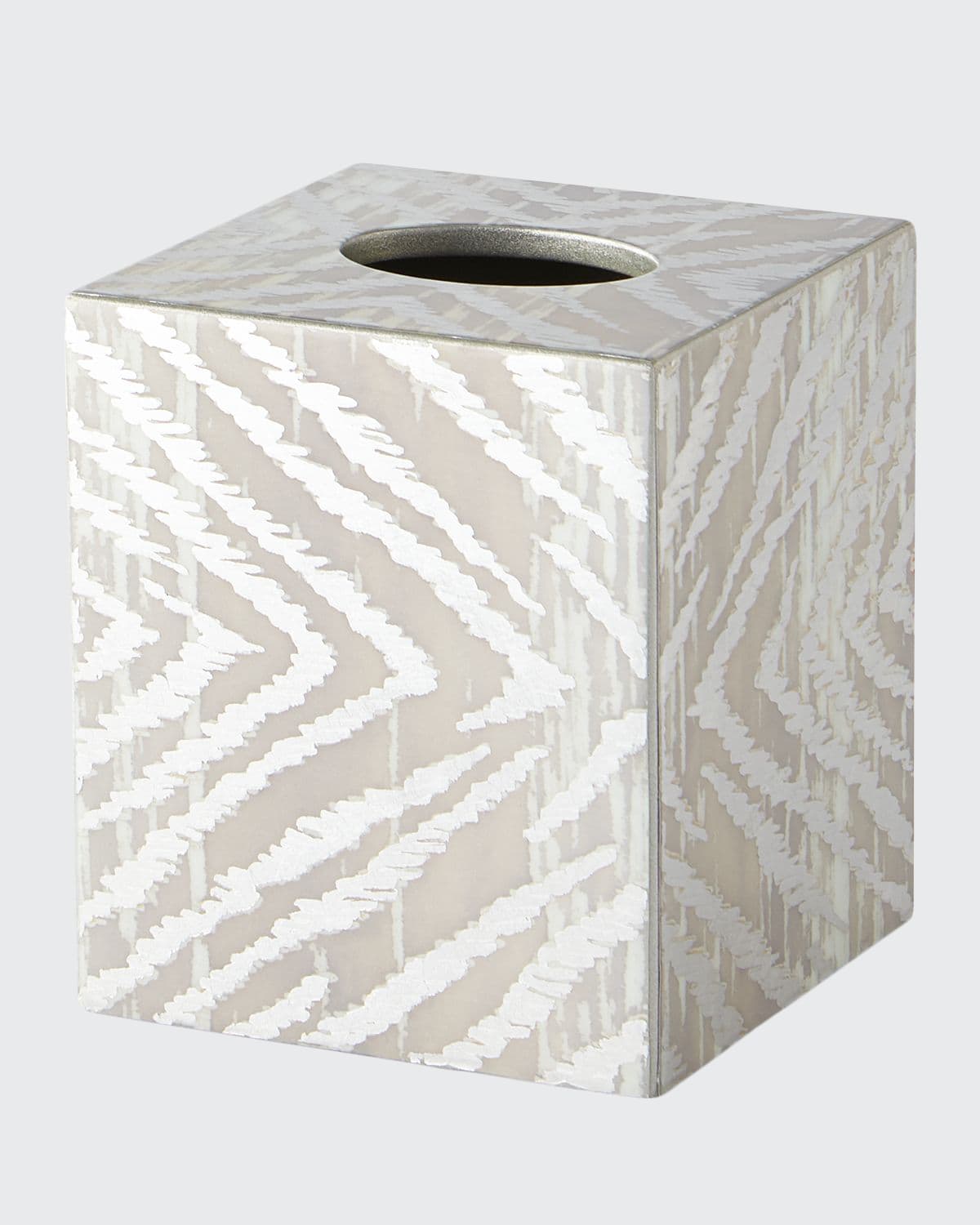 Kim Seybert Zebra Tissue Box Cover In Gray