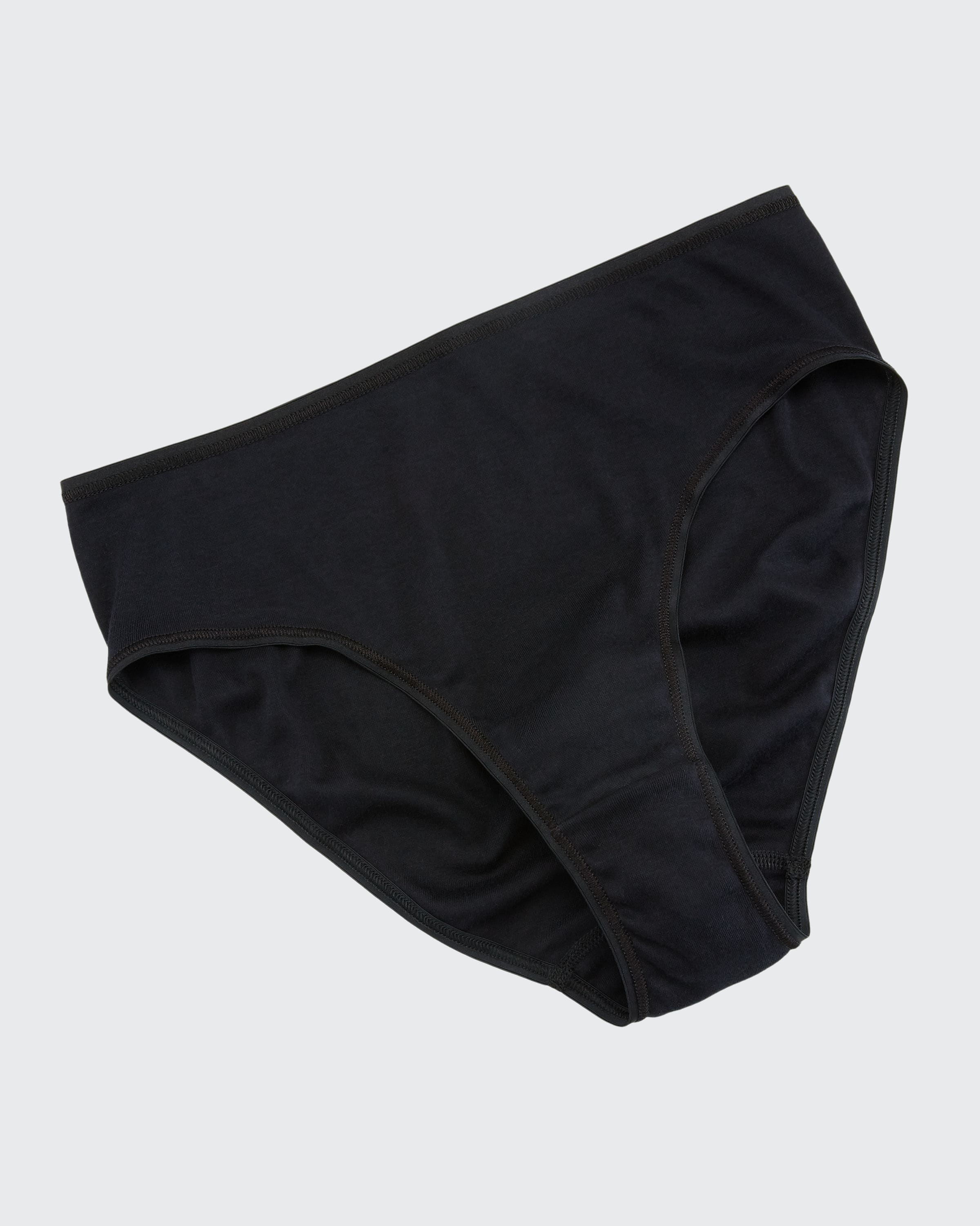 Hi Cut Full Brief in colour black from the Cotton Seamless collection by  HANRO.