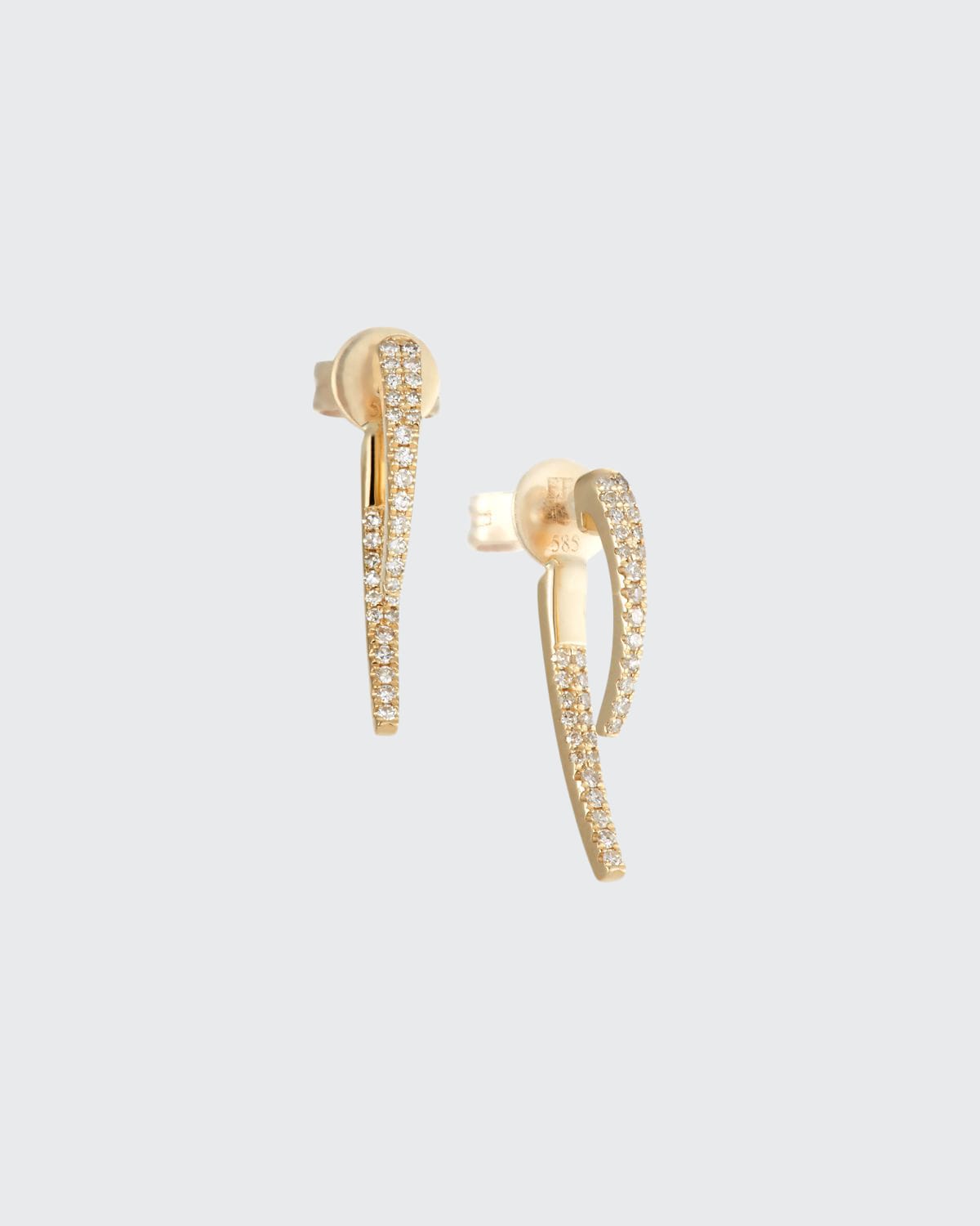 Ef Collection 14k Gold Diamond Hook Earrings
