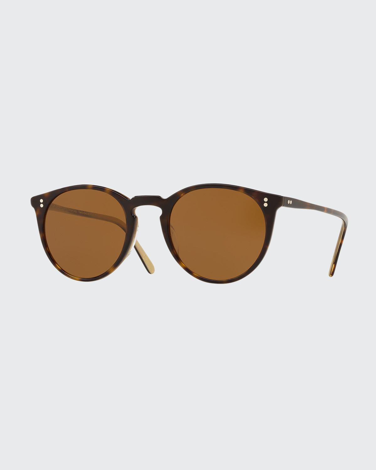 Oliver Peoples O'malley Round Acetate Sunglasses In Horn