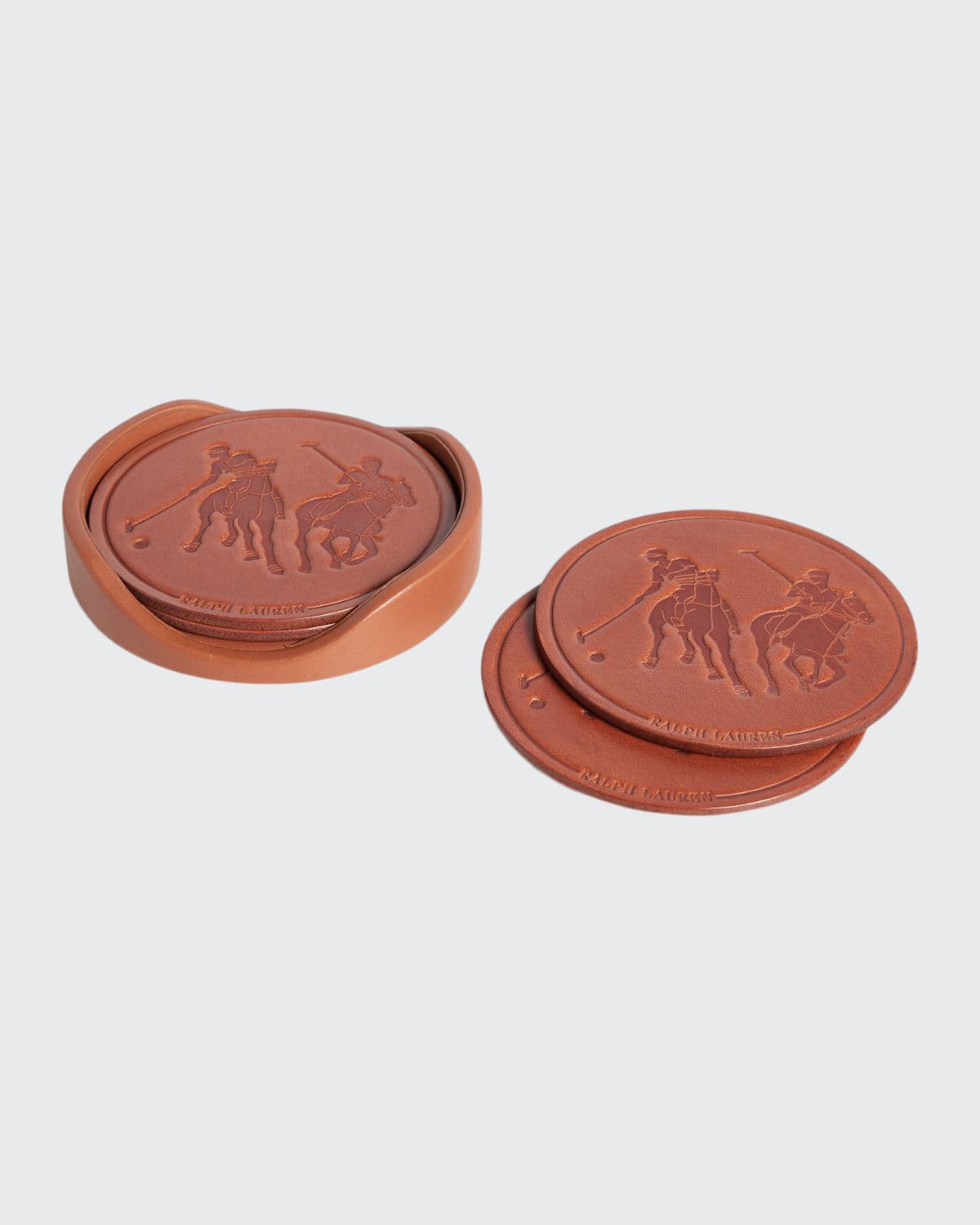 Shop Ralph Lauren Garrett Coasters, Set Of 4 In Saddle