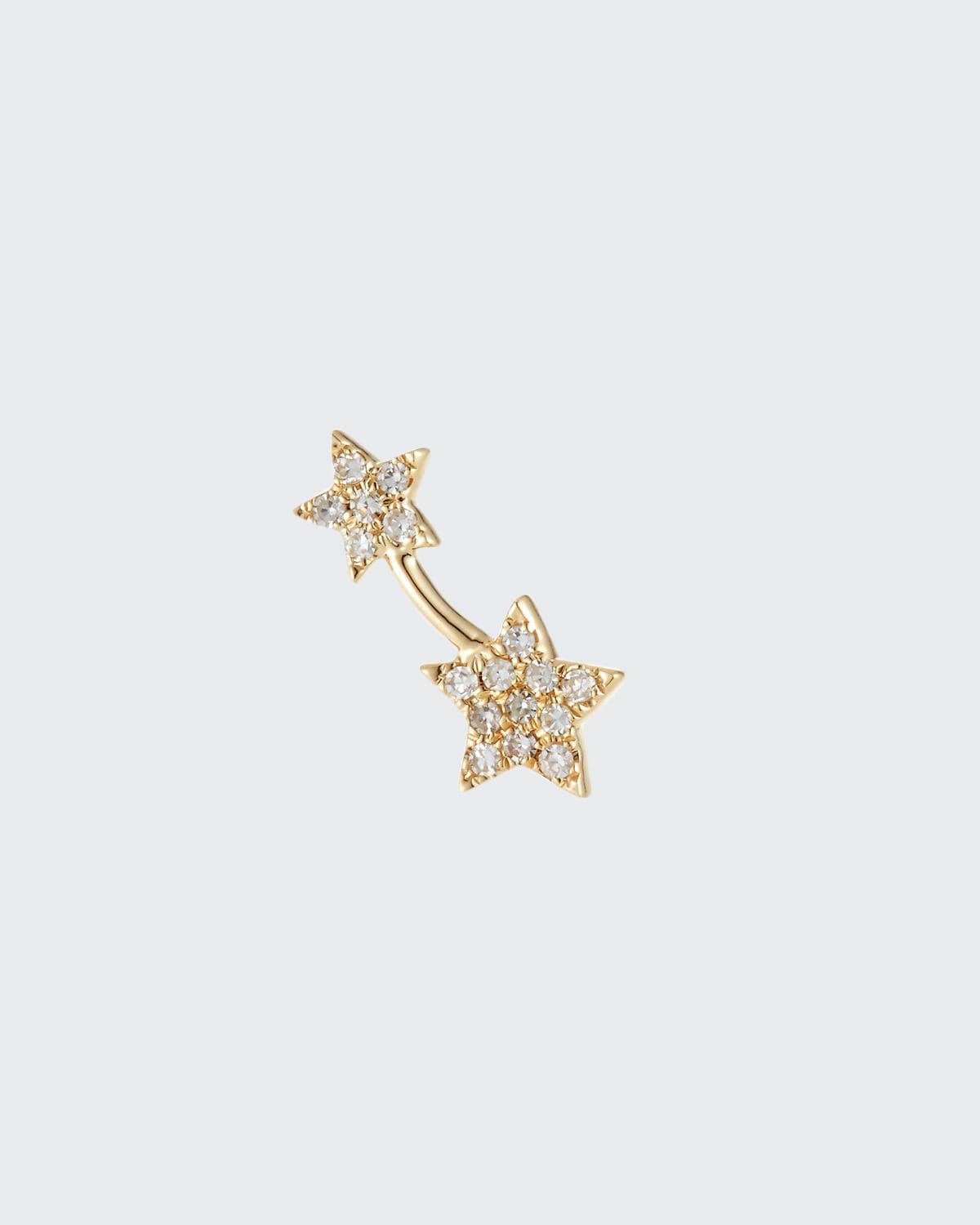 14k Gold Diamond Double-Star Single Earring (Right)