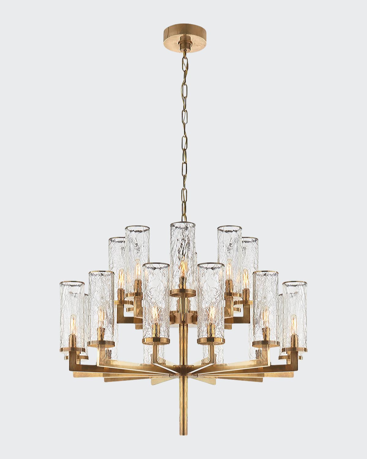 Kelly Wearstler For Visual Comfort Signature Liaison Single Tier Chandelier In Antique Brass