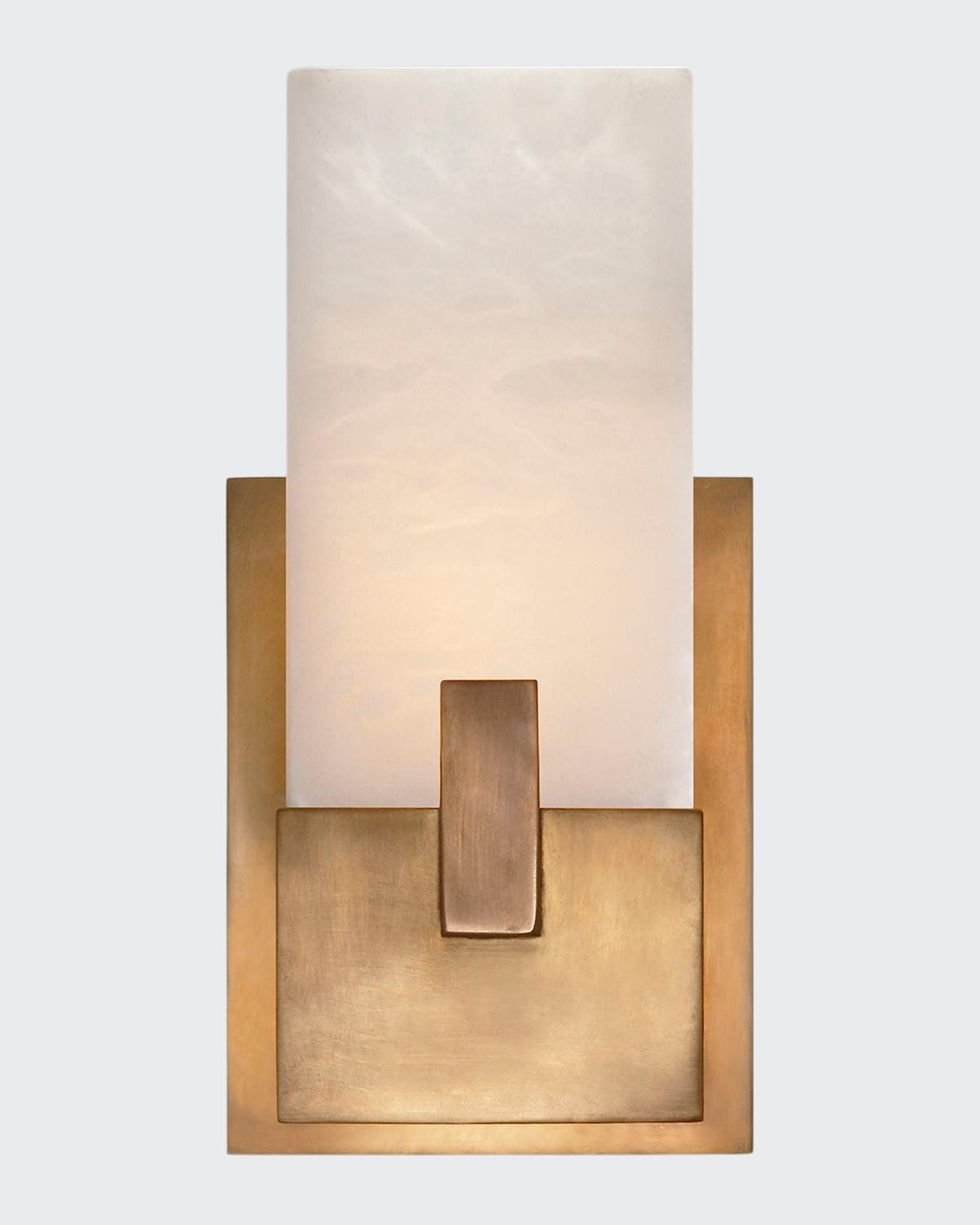 Kelly Wearstler For Visual Comfort Signature Covet Short Clip Bath Sconce In Antique Brass