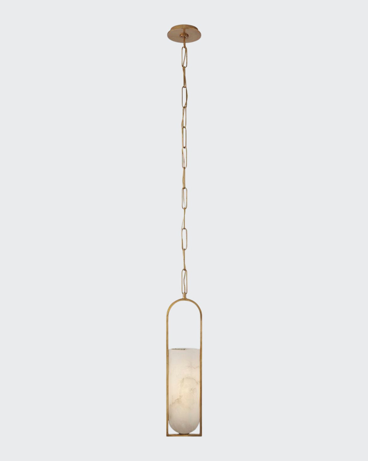 Kelly Wearstler For Visual Comfort Signature Melange Small Elongated Pendant In Antique Brass