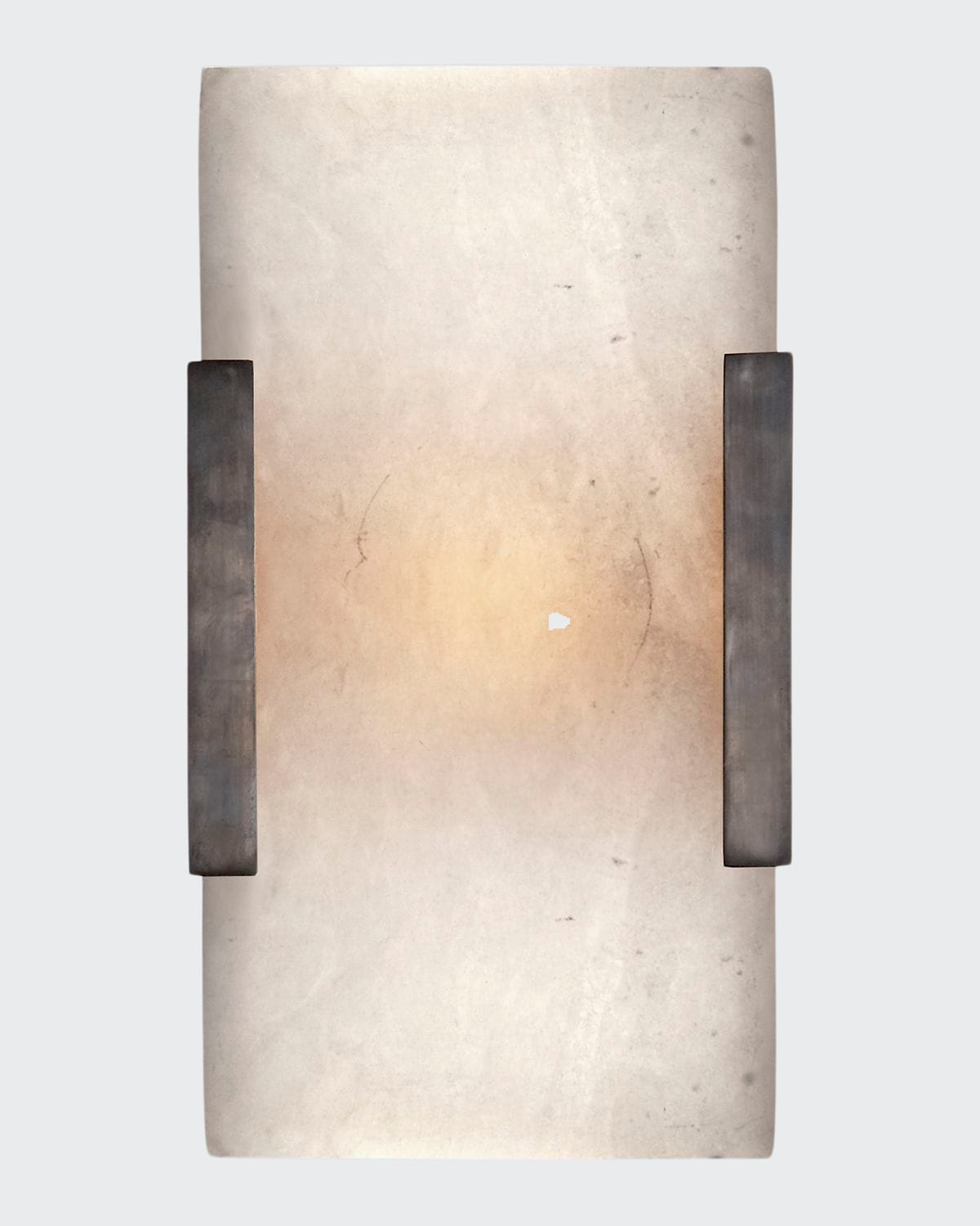 Kelly Wearstler For Visual Comfort Signature Covet Wide Clip Bath Sconce In Bronze