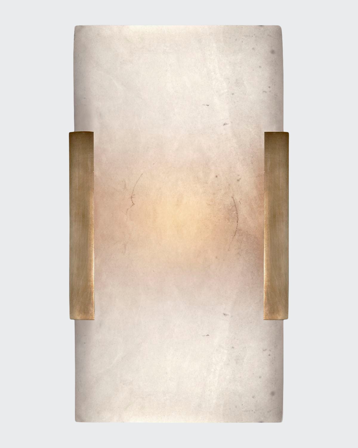 Kelly Wearstler For Visual Comfort Signature Covet Wide Clip Bath Sconce In Antique Brass