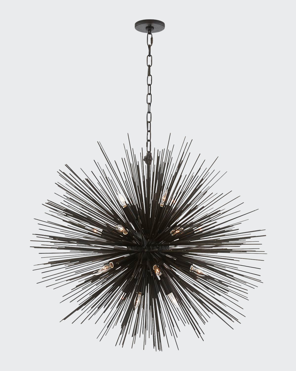 Kelly Wearstler For Visual Comfort Signature Strada Large Round Chandelier In Aged Iron