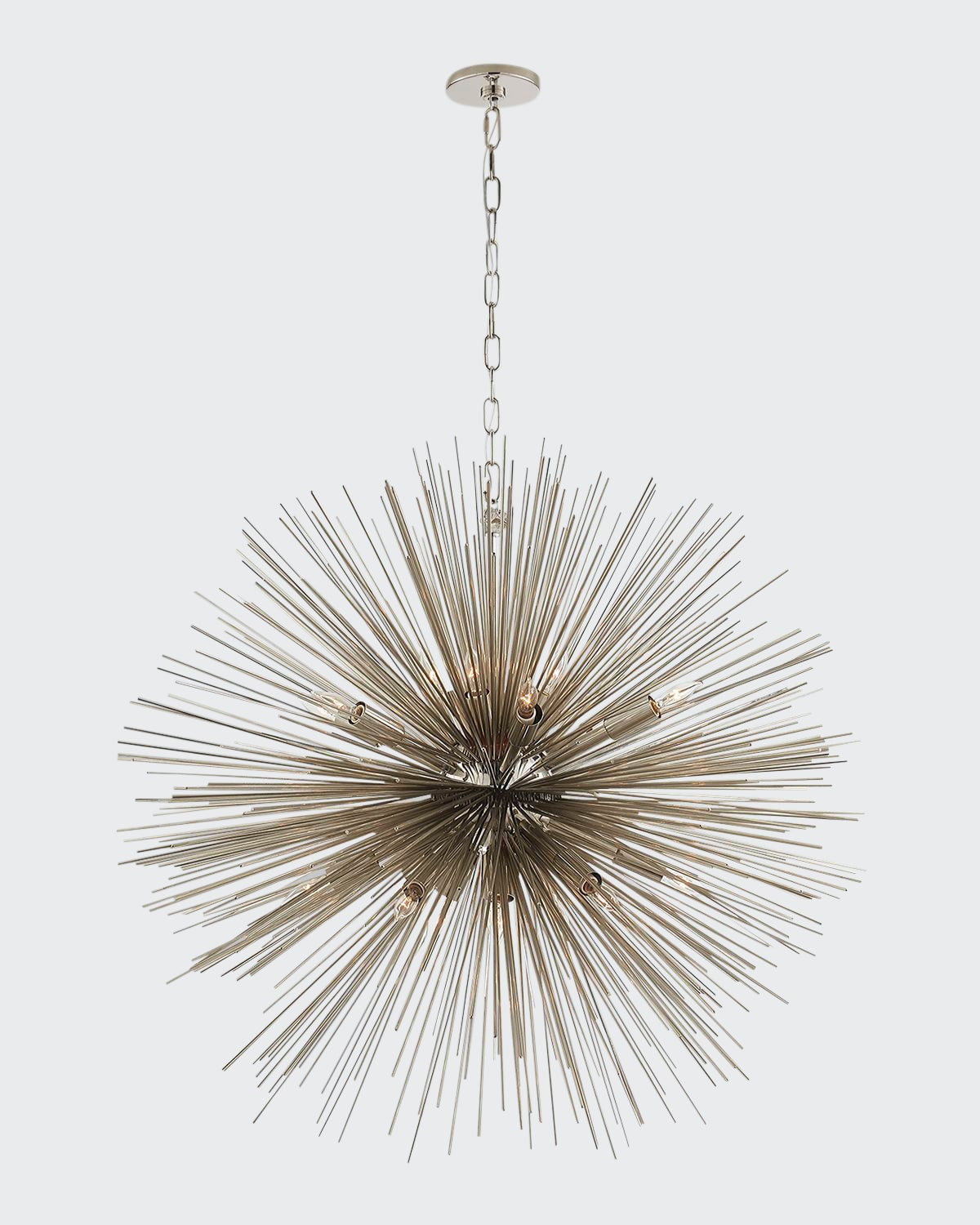 Kelly Wearstler For Visual Comfort Signature Strada Large Round Chandelier In Polished Nickel