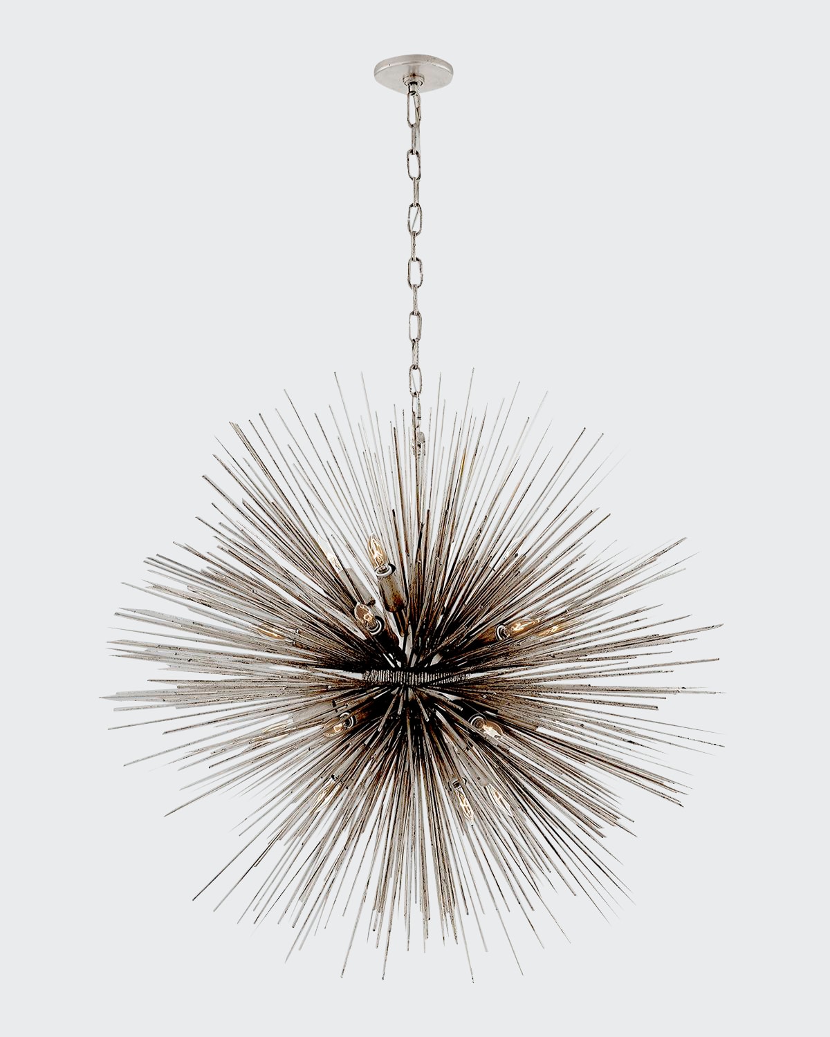 Kelly Wearstler For Visual Comfort Signature Strada Large Round Chandelier In Burnished Silver