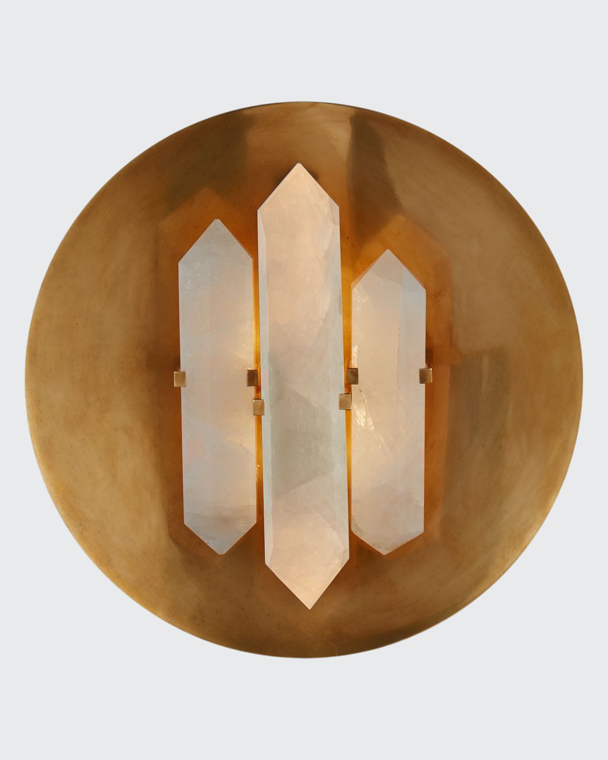 Kelly Wearstler For Visual Comfort Signature Halcyon Round Sconce In Antq Burn Brass