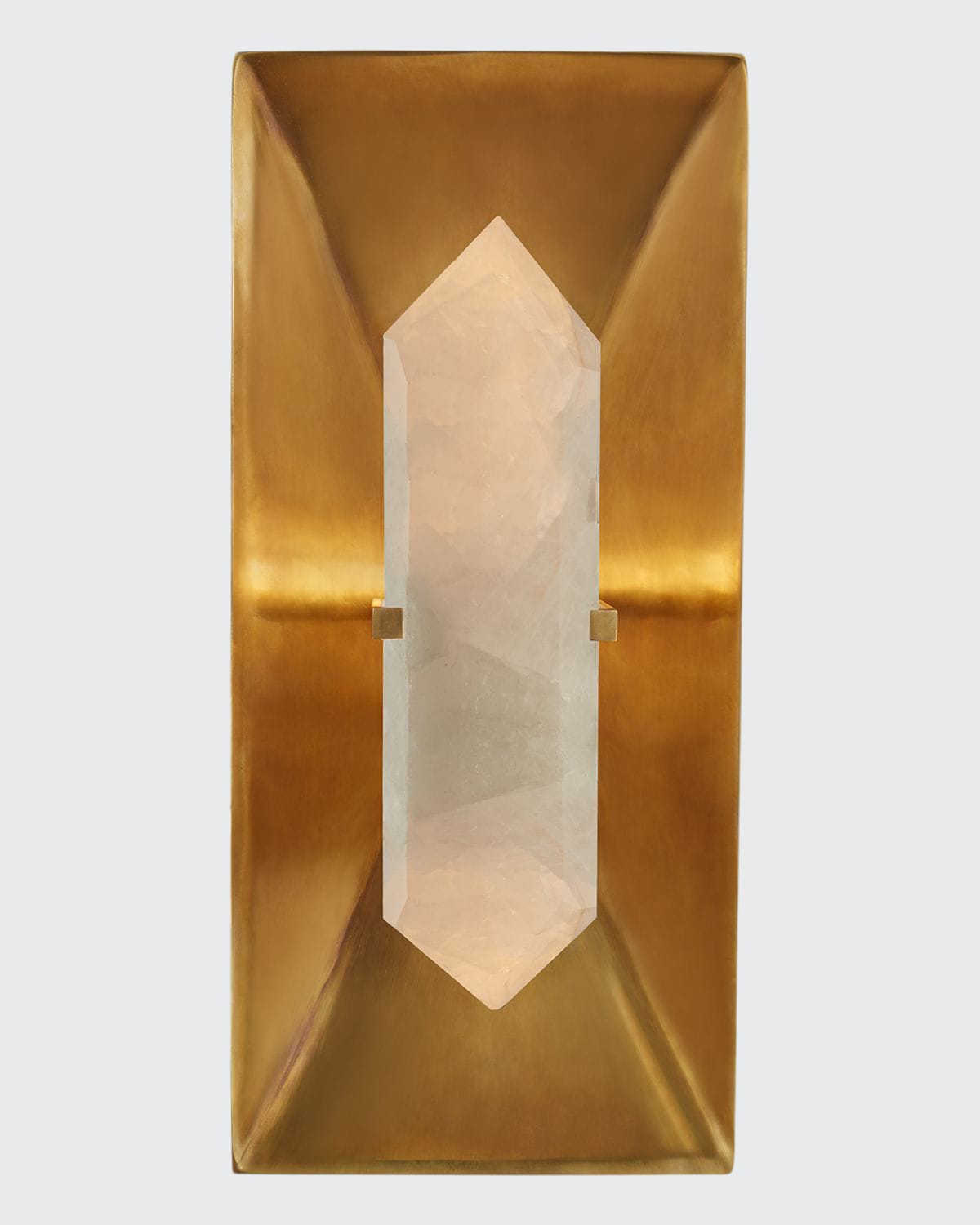 Kelly Wearstler For Visual Comfort Signature Halcyon Rectangle Sconce In Antq Burn Brass