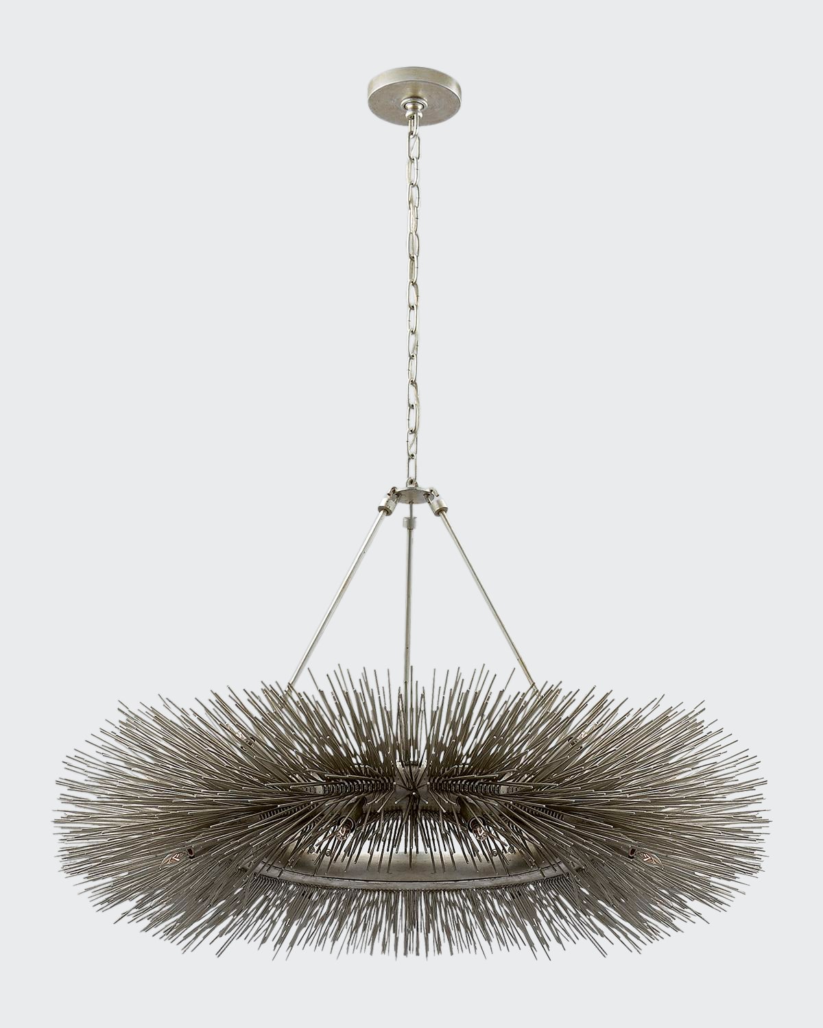 Kelly Wearstler For Visual Comfort Signature Strada Ring Chandelier In Burnished Silver
