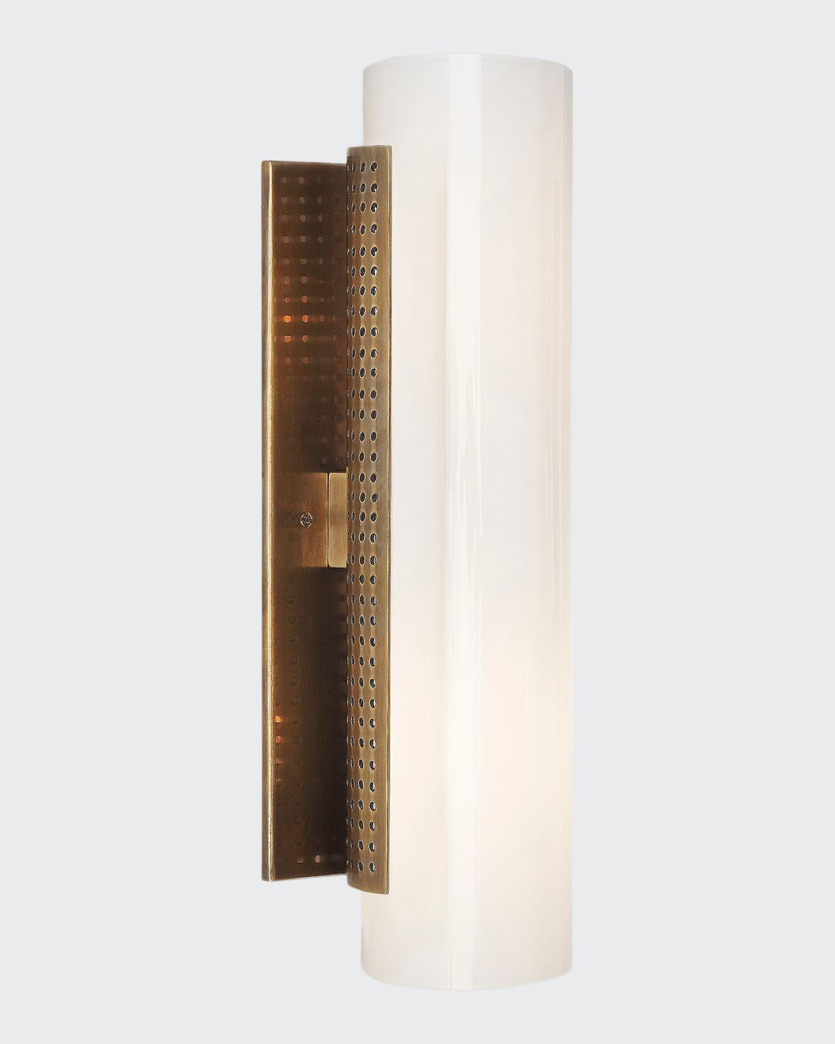 Kelly Wearstler For Visual Comfort Signature Precision Cylinder Sconce In Antique Brass