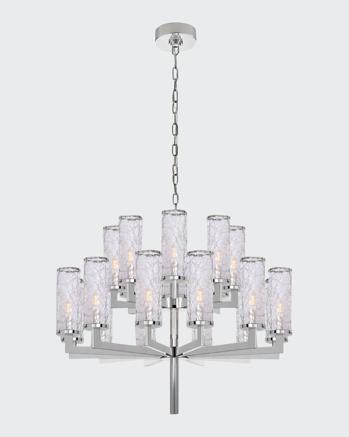 Kelly Wearstler For Visual Comfort Signature Liaison Double Tier Chandelier In Polished Nickel