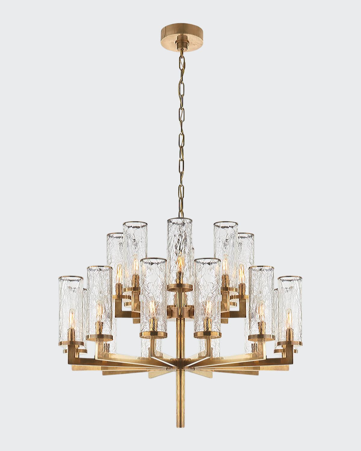 Kelly Wearstler For Visual Comfort Signature Liaison Double Tier Chandelier In Antique Brass