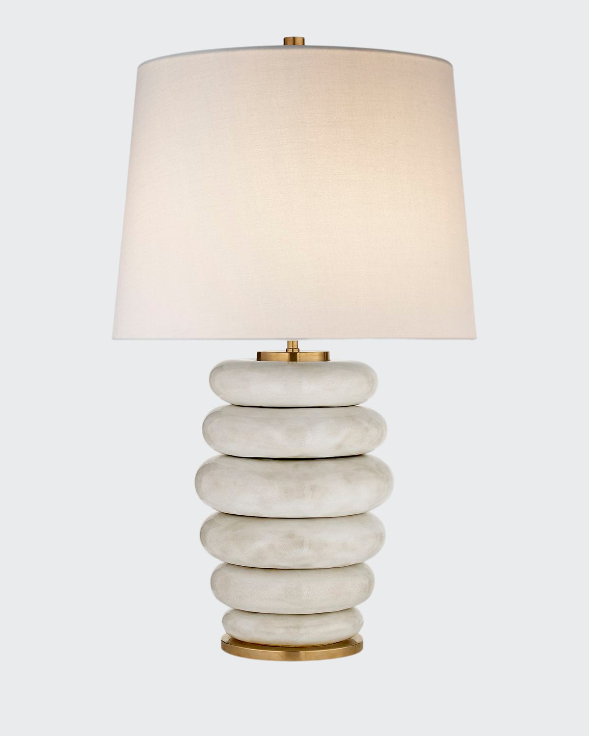 Kelly Wearstler For Visual Comfort Signature Phoebe Stacked Table Lamp In Antique White