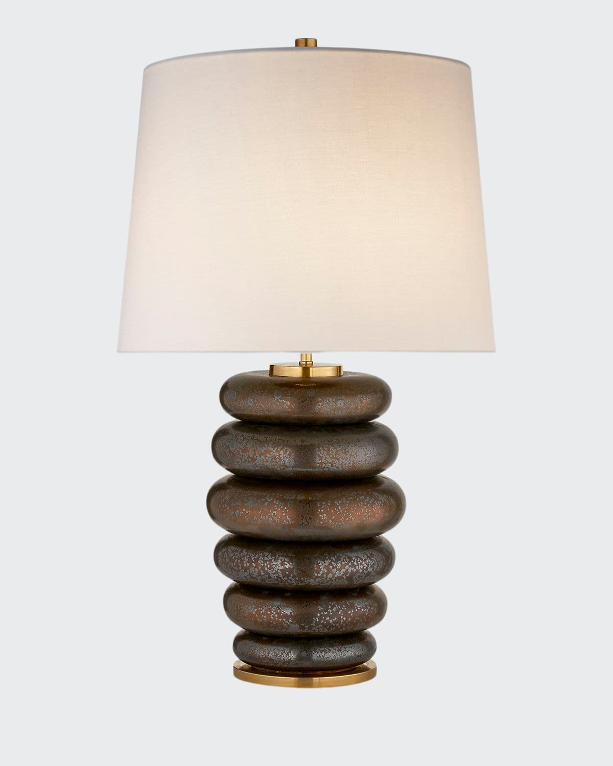Kelly Wearstler For Visual Comfort Signature Phoebe Stacked Table Lamp In Crystal Bronze