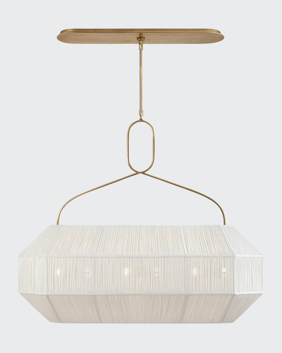 Kelly Wearstler For Visual Comfort Signature Forza Medium Gathered Linear Lantern In Antique Brass