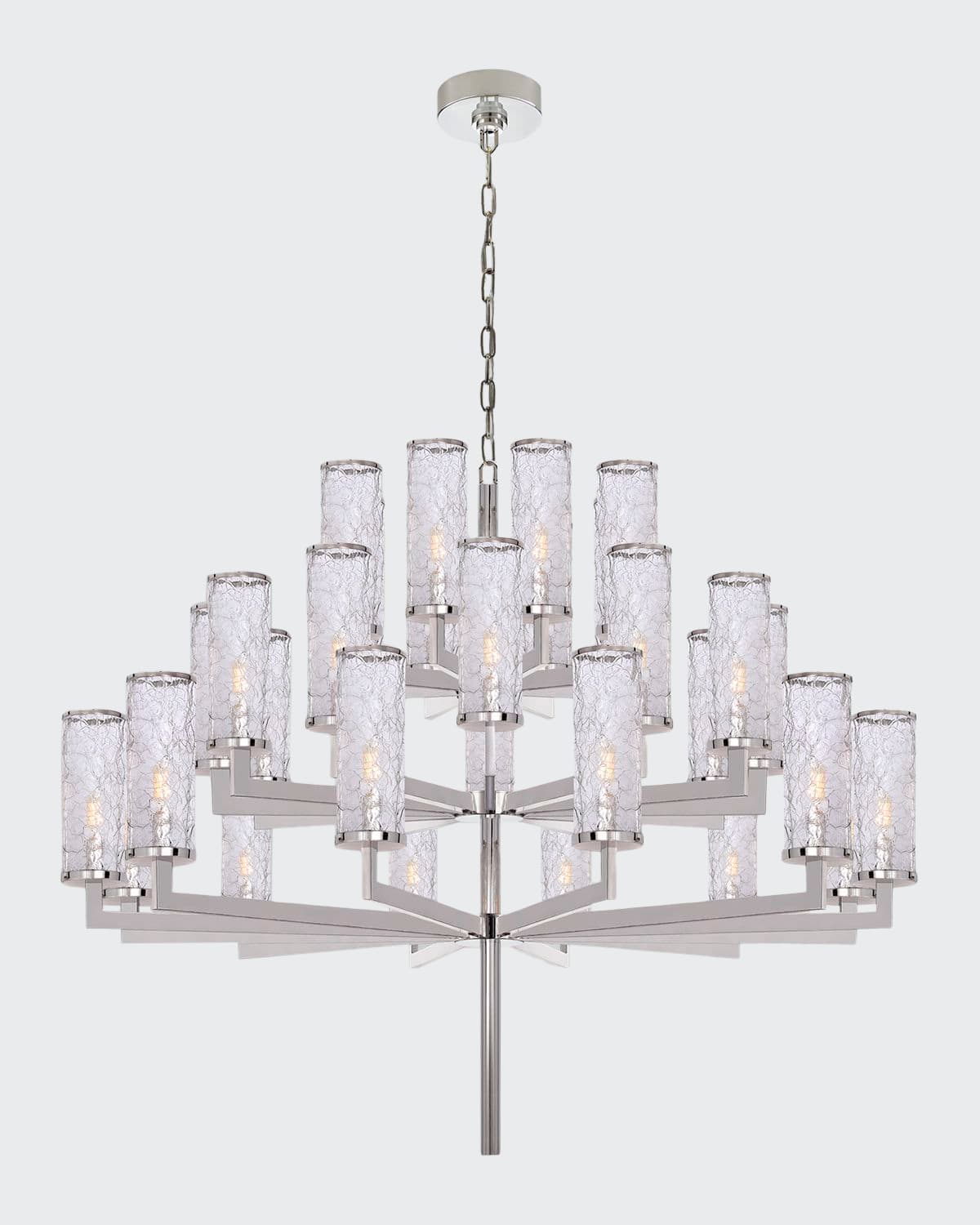 Kelly Wearstler For Visual Comfort Signature Liaison Triple Tier Chandelier In Polished Nickel