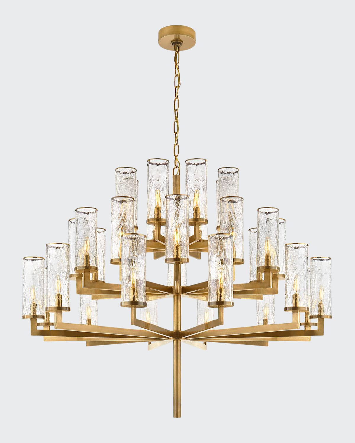 Kelly Wearstler For Visual Comfort Signature Liaison Triple Tier Chandelier In Antique Brass