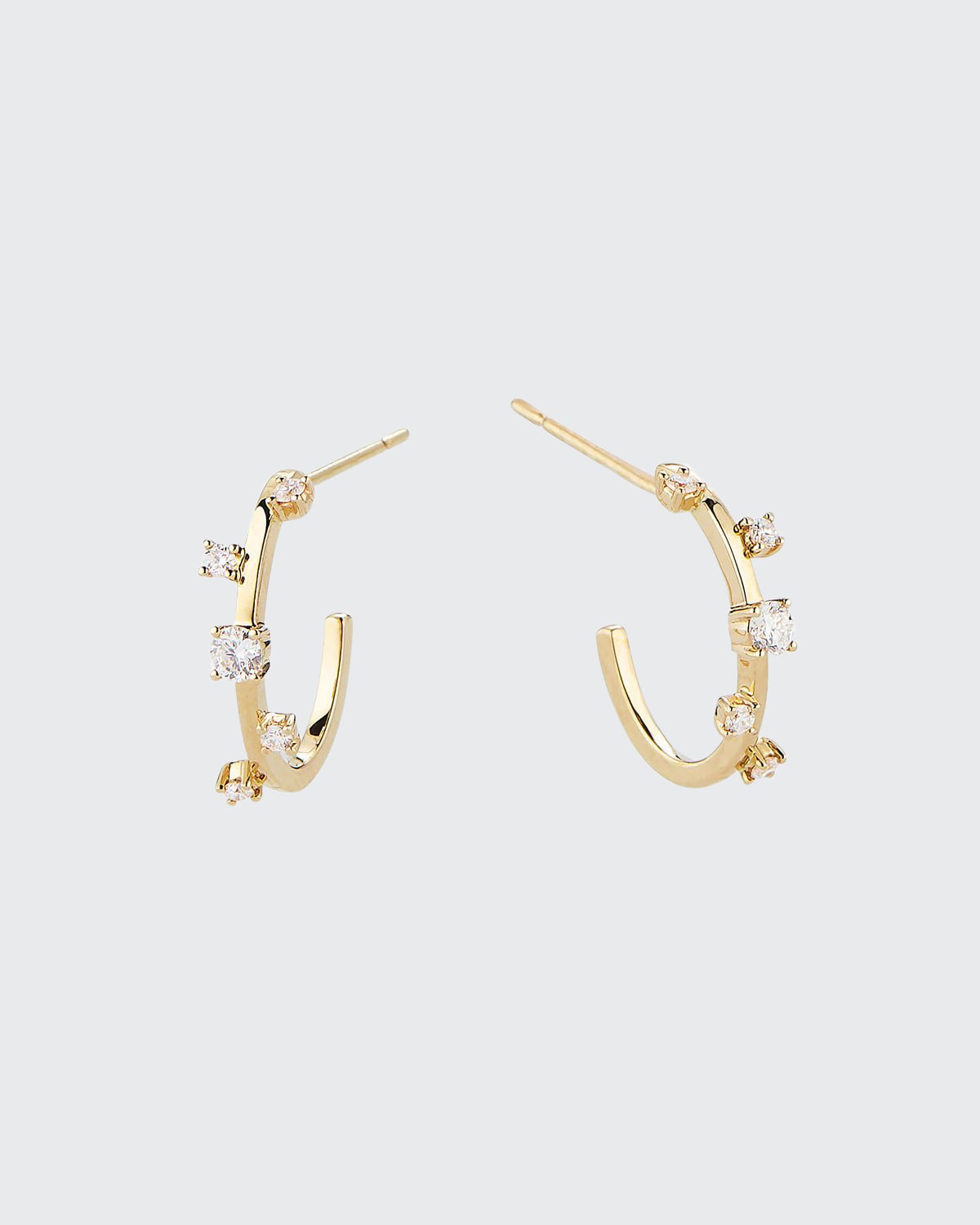 Lana 14k Gold & Diamond Solo Hoop Earrings