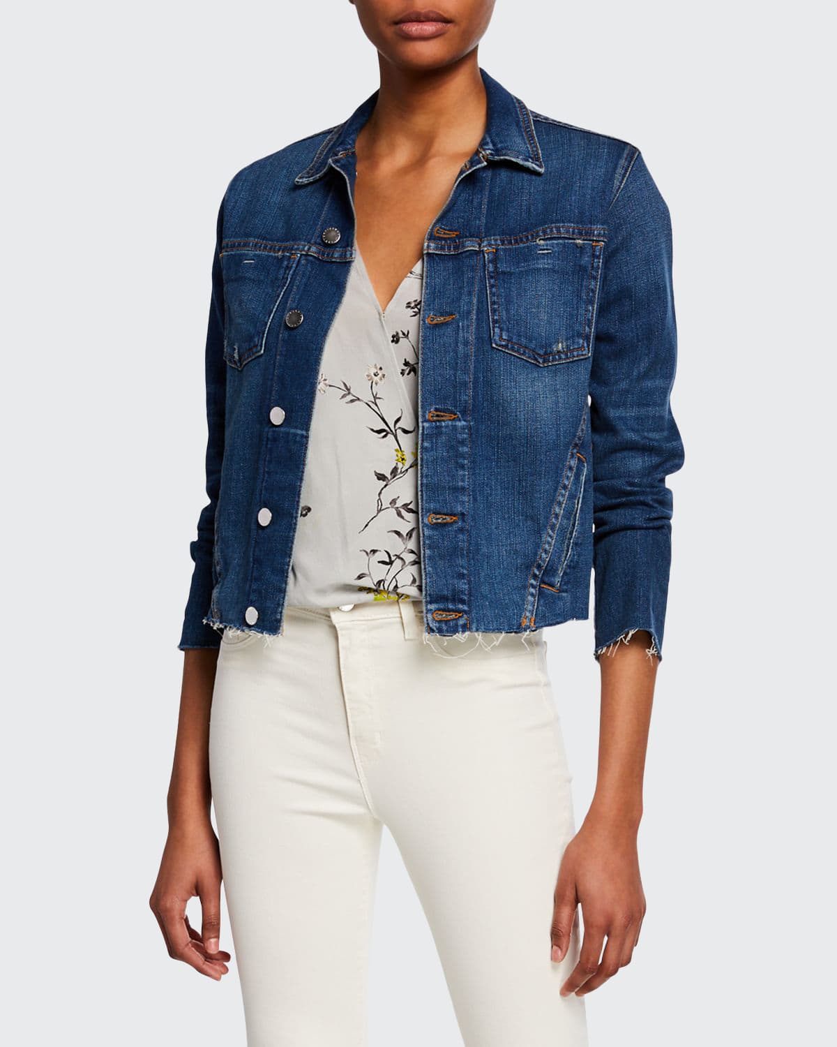 L AGENCE JANELLE SLIM RAW-EDGE JACKET