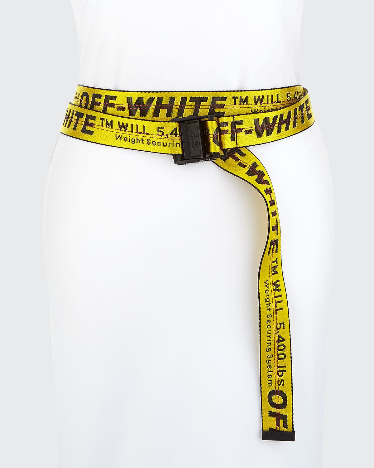 Off-white Classic Industrial Web Logo Belt In Yellow / Black